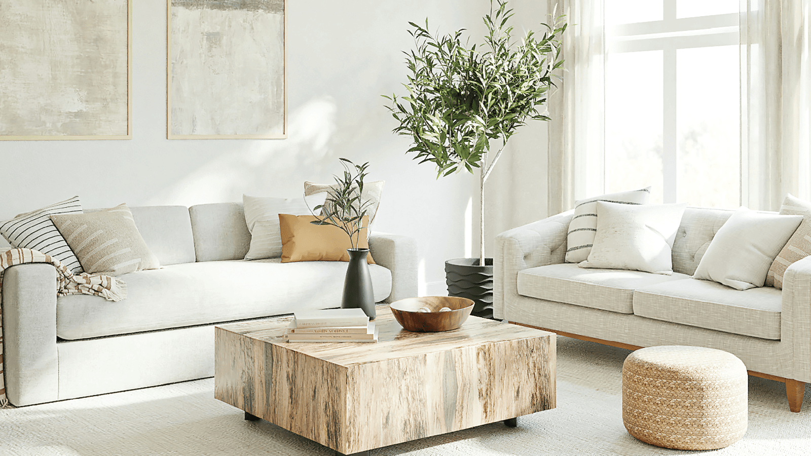 Freshly painted living room in a modern home